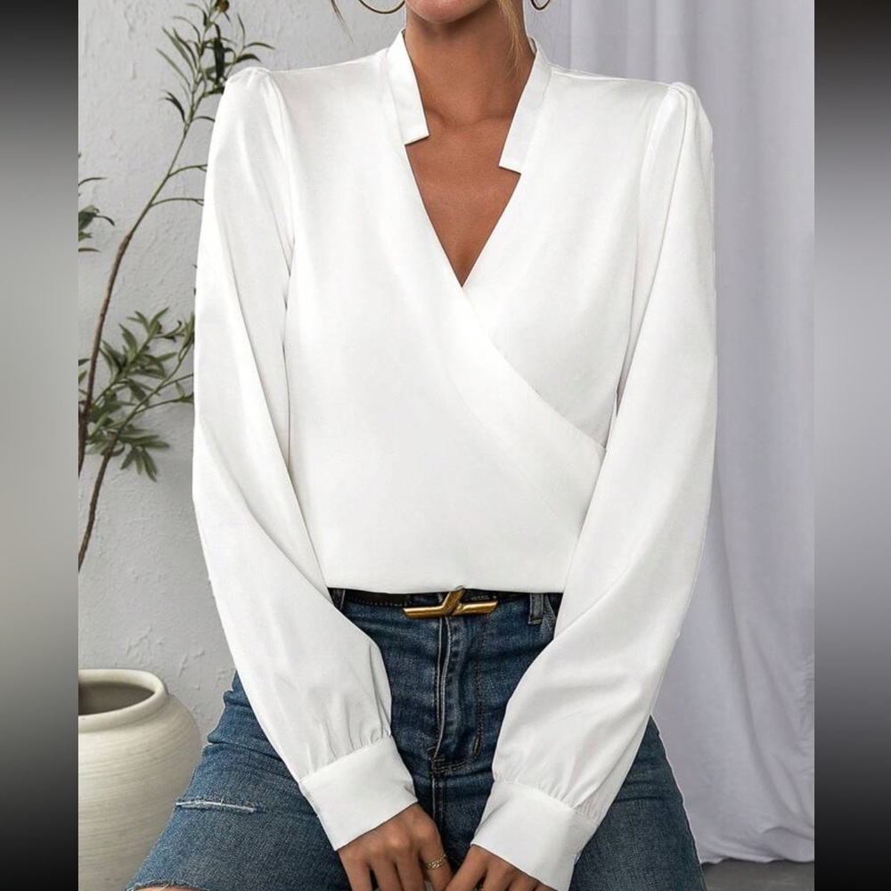 Classic Surplice Long Sleeve Top